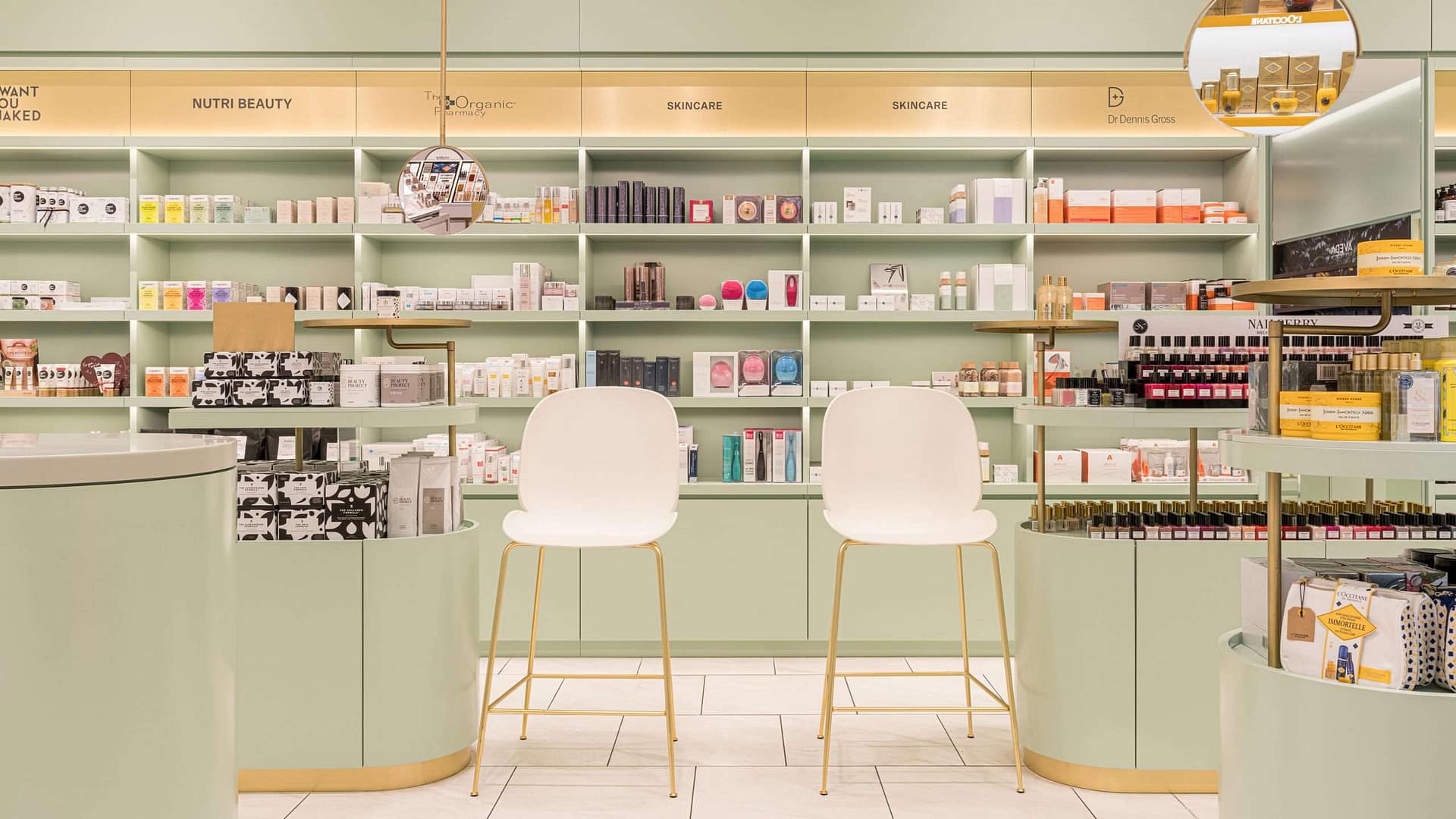Oberpollinger-München-Departmentstore-Retail Konzept-Beauty-Skincare-Rückwand