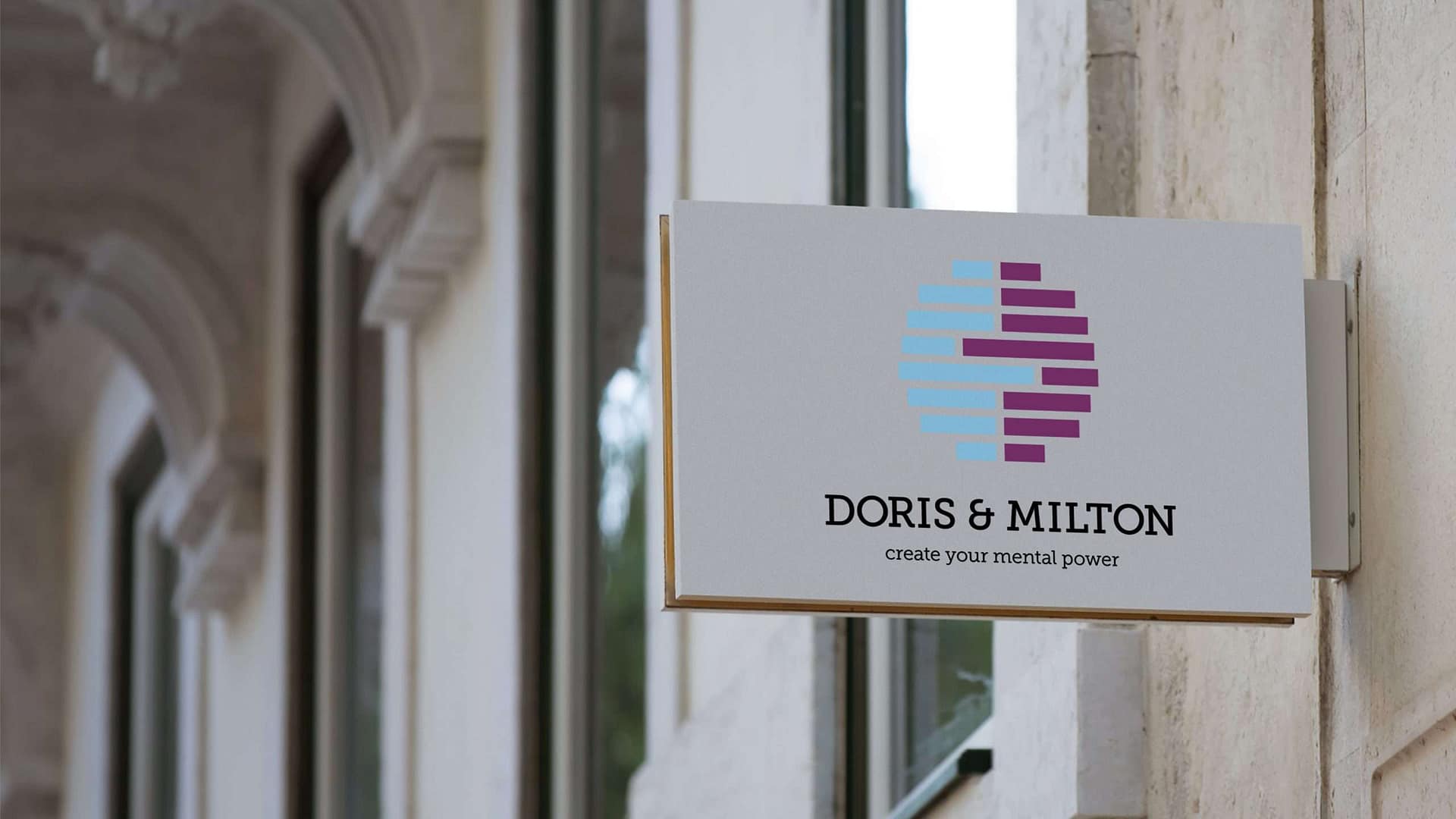Doris and Milton-Brand Identity-Nasenschild-Fassade-Brandbuilding-Mental Power Praxis-Milton Erickson Doris and Milton-Brand Identity-Nasenschild-Fassade-Brandbuilding-Mental Power Praxis-Milton Erickson